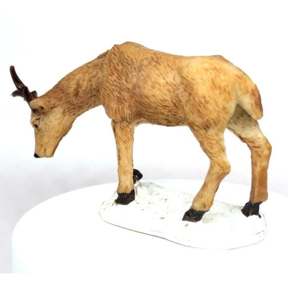 Vintage Lemax White Tail Buck Deer in snow Figurine 1999 IMP Shelf Sitter Home D - Picture 4 of 12